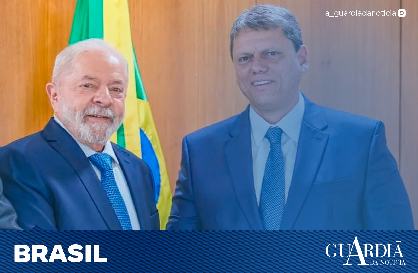 O presidente Lula e o governador de São Paulo, Tarcísio de Freitas, durante reunião em Brasília.